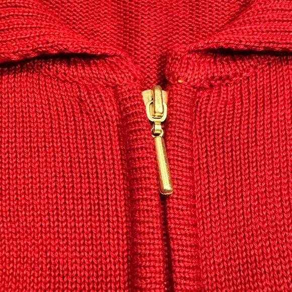 Southern Lady Christmas Angels Zip Front Sweater Vest in Red Cotton Blend Large - Picture 10 of 10